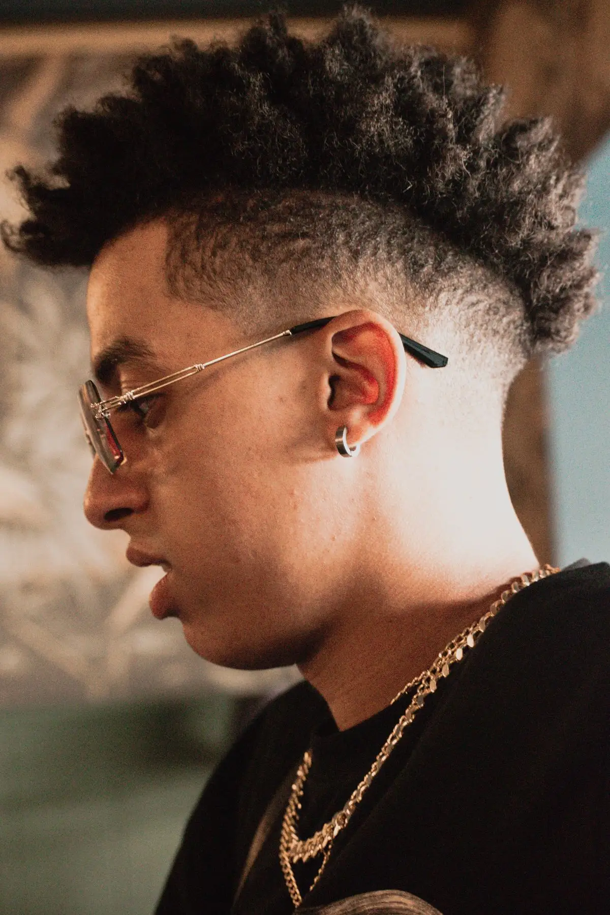 Curls with a low fade