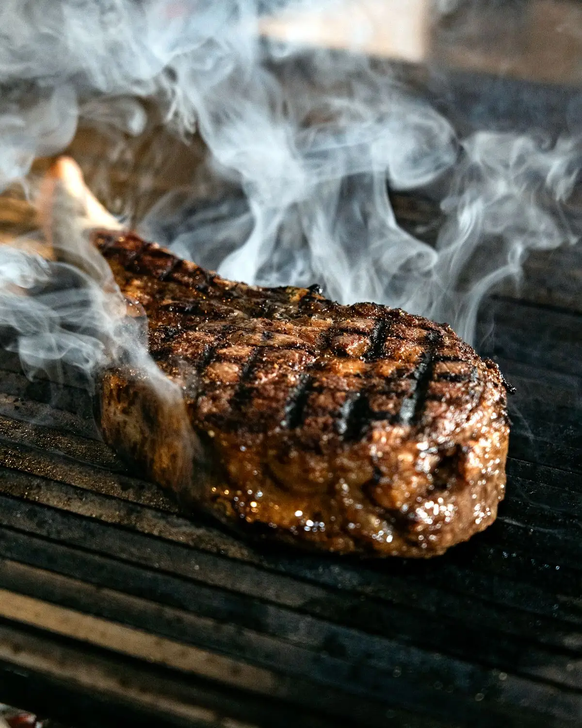 Rib eye on the charcoal grill.